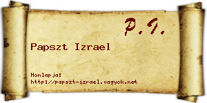Papszt Izrael névjegykártya